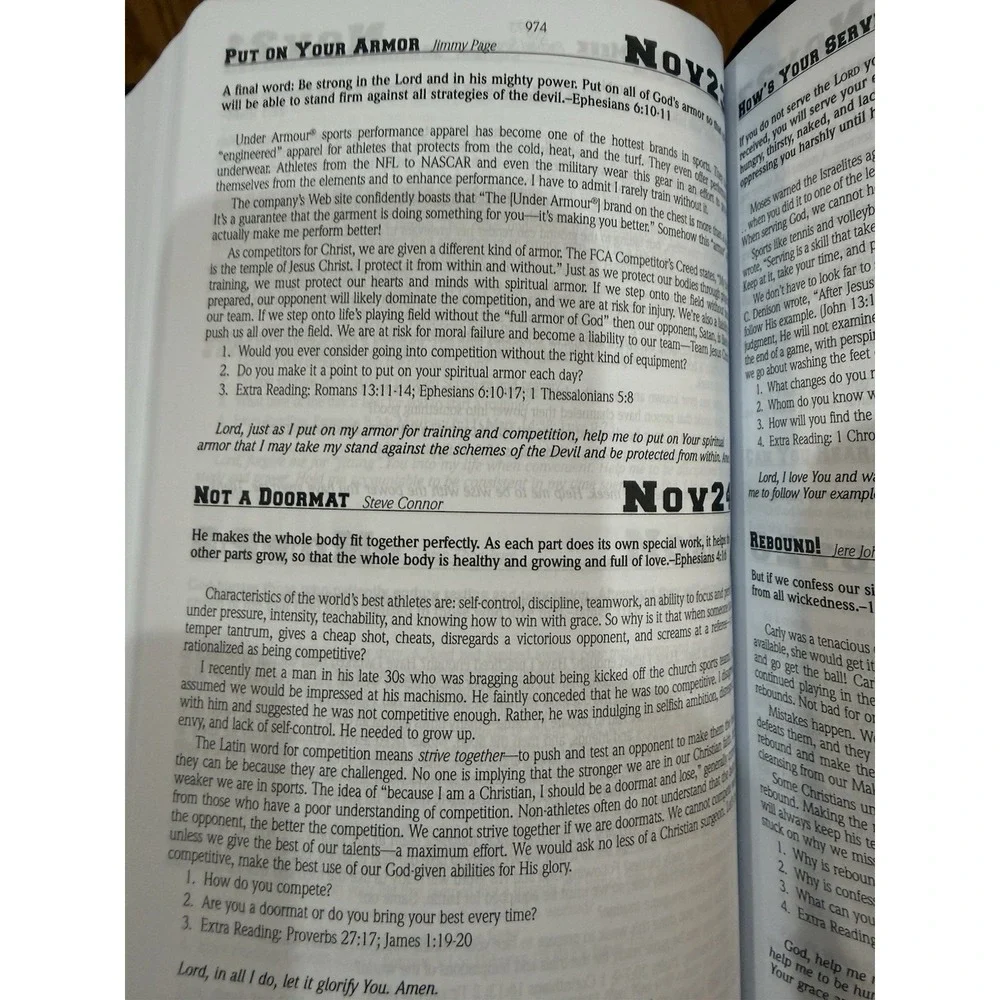 Competitor's Bible: NLT Devotional Bible For Athletes SoftBank With Box